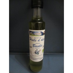 Huile d'olive bio au basilic